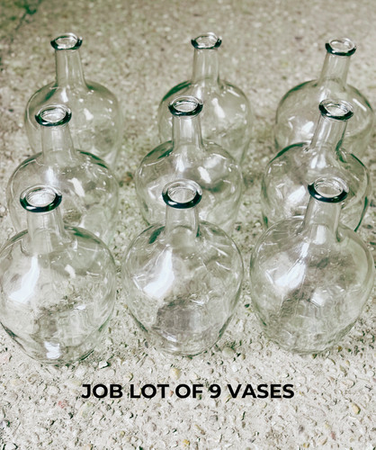 Job lot glass bottle vases - lot, 9