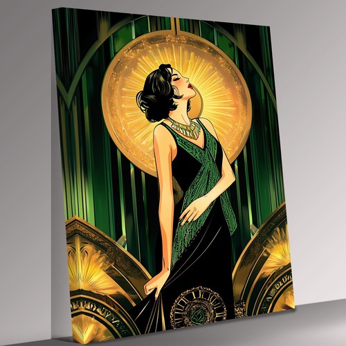 Art deco flapper - art, roaring