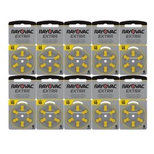 Rayovac Extra Size 10 Hearing Aid Batteries (10 X Pack of 6) Total 60 Batteries