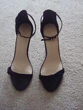 Ladies Asos Black Ankle Strap High Heel Sandals - Size 7 (EU 40)