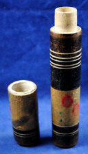 Vintage Hand-Made Wooden CIGAR / INSTRUMENT / CRAFT TUBE Container 7.5" Long VGC