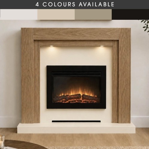 Modern oak fireplace suite - oak, 48"