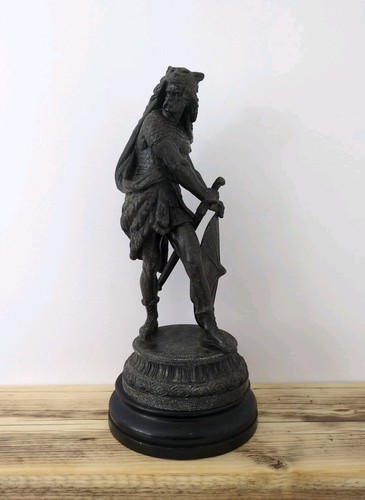Antique spelter viking warrior - spelter,