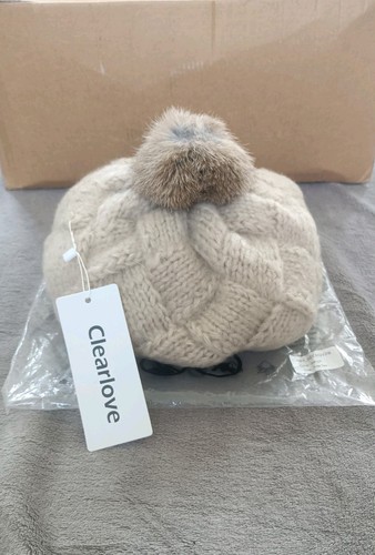 Women warm knitted beret hat - warm,
