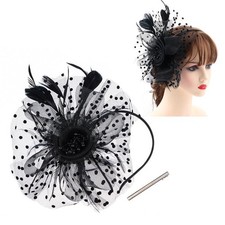 Fascinator Hat Feathers Hair Clip Alice Headband Clip Tea Party Headband