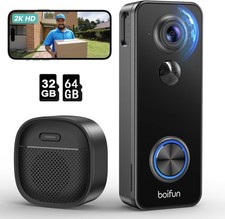 2K Wireless WiFi Video Doorbell Phone Camera Door Bell Intercom Security Camera