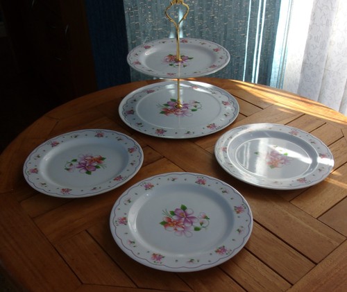 Acrylic tier pink floral - acrylic,