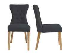 Set of 4 Naples Cushioned Back Dining Bedroom Chair Grey Fabric not original box