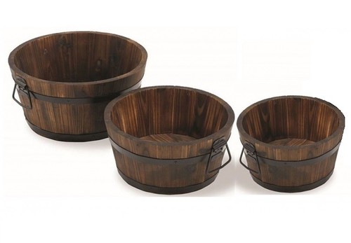 Burnt wood half whiskey barrel - whiskey,