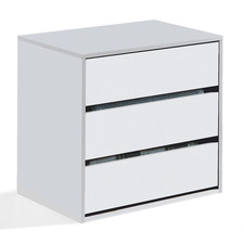 ARC Compact 3 Drawer Storage Chest White, Internal Storage 57x60x44cm