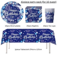 Blue Happy Birthday Printed