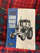 vintage Ford Tractor Operators Manual, 5600, 6600, 7600. Original Ford Manual