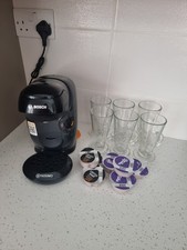 Bosch Tassimo Coffee Machine Black With 6 Glass Latte Mugs
