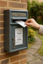 Post Box Wall Mount Letterbox with Street Safe Lock Grey Mailbox For Outside