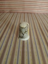 Vintage  Cat Thimble  Bone