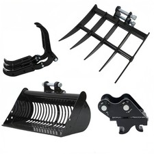 Mini Excavator Attachment Mini Digger Rake/Digger Log/Riddle Bucket/ Quick Hitch