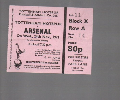 Used ticket tottenham - used, v