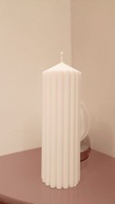 20cm ribbed soy wax pillar - soy,