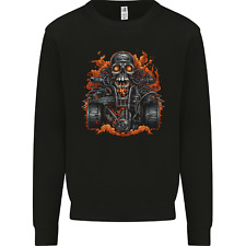 A Skull Quad Bike Rider ATV Off Roading Biker Mens Sweatshirt Jumper