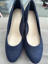 Evans Navy Woven Wedge Heel Espadrille Shoes Navy Uk Size 8 Wide Fit Brand New