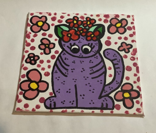 Cute purple cat flower - cute, in
