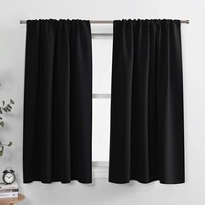 PONY DANCE Blackout Short Window Curtain Panels 40 inch Long - Thermal Insula...