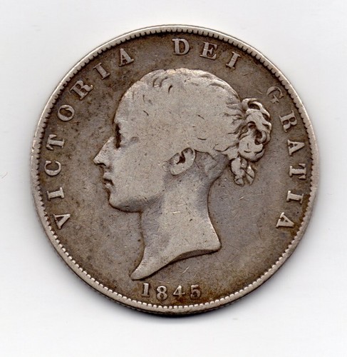 1845 half crown victoria - half,