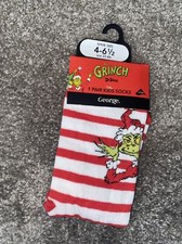 grinch socks 4-6.5 juniors