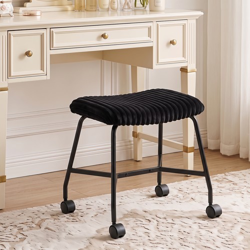 Black upholstered footrest - black,