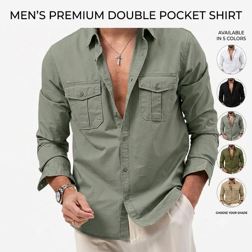 Men cargo shirt soft - shirt,