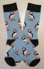 Blue Puffin Socks Sea Birds