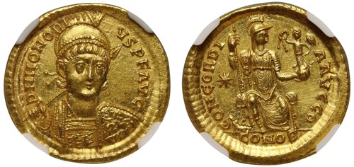 Honorius gold solidus - gold,