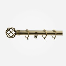Curtain Pole Professional Quality 28 mm Antique Brass Finish Cage Finial