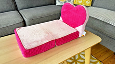 Build A Bear Pink Heart Fold Out Sofa Bed Chair 