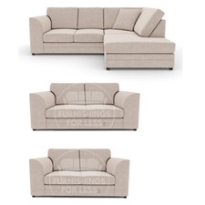 Quilted beige corner sofa - beige,