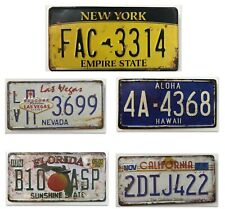 AMERICAN USA ANTIQUE/OLD LOOK LICENCE NUMBER PLATES NY LAS VEGAS  CALIFORNIA FL