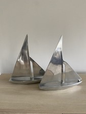 Nautical Metal Ornament Sail Boat X 2