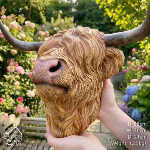 Highland cow head wall mounted - highland,