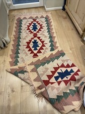 Genuine Modern Handmade Afghan/Turkish Kilim Wool Runner Rug, Size 197x80 CM