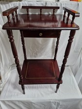 Mahogany Telephone Stand With Drawer And Base Shelf