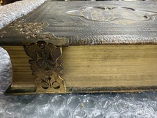 Antique Family Illustrated Holy Bible Large Leather Bound Heavy Circa 1800’s