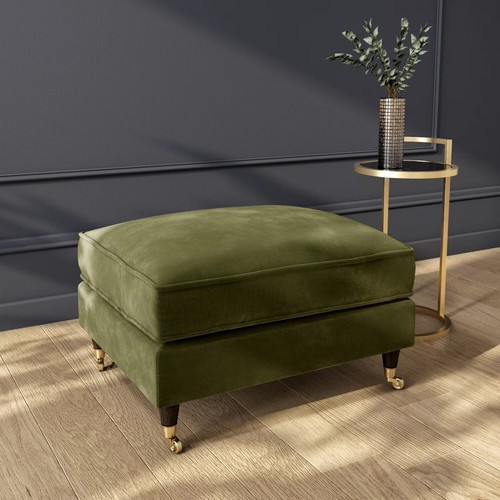 Velvet footstool ottoman - velvet,