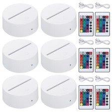 3D Night LED Light Lamp LED Light Display Base Christmas Light Lamp (6 pieces)