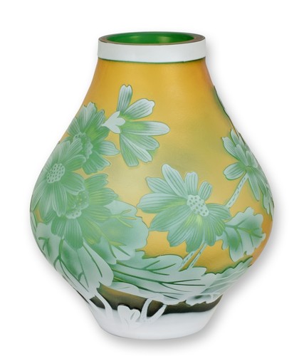 Galle style glass vase - glass, replica