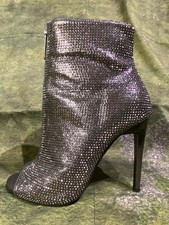 Carvela Kurt Geiger Gusto gunmetal open toe 'sparkly / party' ankle boots Size 4