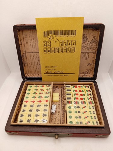 Vintage mini travel mahjong - vintage,