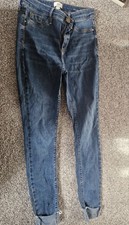 Ladies River Island Molly Jeans Size 10 Very Good Condition Blue Denim