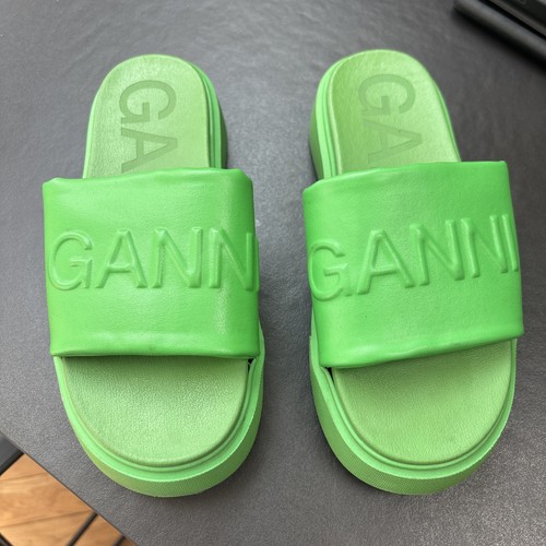 Ganni green sliders size 37 - sliders,