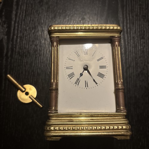 Vintage brass carriage clock - brass,