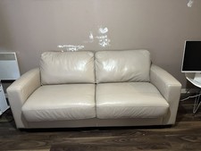 Genuine Leather Beige Sofa Bed